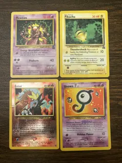 Pokemon Black Star Promo Cards - Pikachu, Mewtwo, Entei, Unown J - Image 1