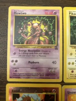 Pokemon Black Star Promo Cards - Pikachu, Mewtwo, Entei, Unown J - Image 2