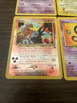 Pokemon Black Star Promo Cards - Pikachu, Mewtwo, Entei, Unown J - Image 4