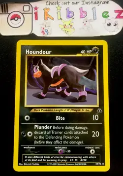 Houndour 39/75 LP Neo Discovery Non-Holo Pokemon Card. Free Tracked Shipping! - Image 1