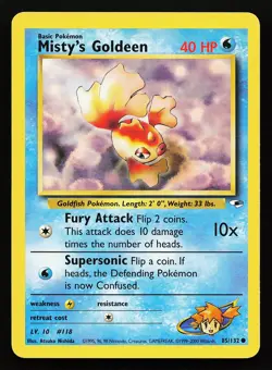 Misty's Goldeen 85/132 Common Gym Heroes Pokemon Card - Image 1