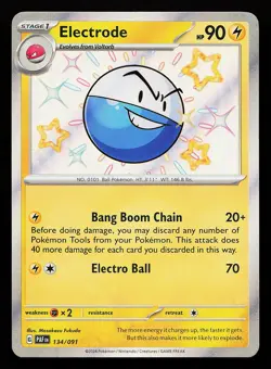 Electrode 134/091 Shiny Holo Paldean Fates Pokemon Card - Image 1