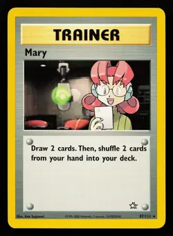 Mary 87/111 Rare Neo Genesis Pokemon Card - Image 1