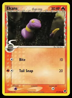 Ekans 47/101 Common Dragon Frontiers Pokemon Card - Image 1