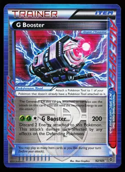 G Booster 92/101 Rare Ace Holo Plasma Blast Pokemon Card - Image 1