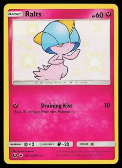 Ralts SV34/SV94 Shiny Holo Hidden Fates Shiny Vault Pokemon Card - Image 1