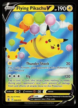 Flying Pikachu V 006/025 Holo Celebrations Pokemon Card - Image 1