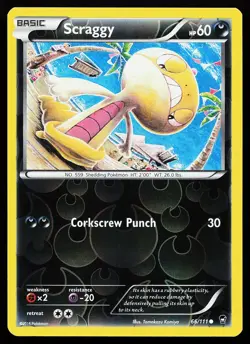 Scraggy 66/111 Reverse Holo Furious Fists Tomokazu Komiya Pokemon Card - Image 1