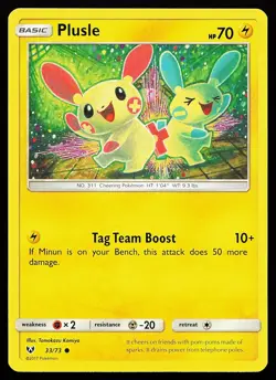 Plusle 33/73 Common Shining Legends Tomokazu Komiya Pokemon Card - Image 1