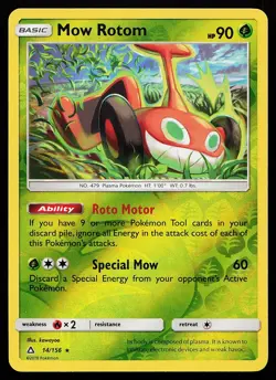 Mow Rotom 14/156 Reverse Holo Rare Ultra Prism Pokemon Card - Image 1