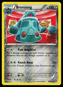 Bronzong 96/162 Reverse Holo Rare BREAKthrough Tomokazu Komiya Pokemon Card - Image 1