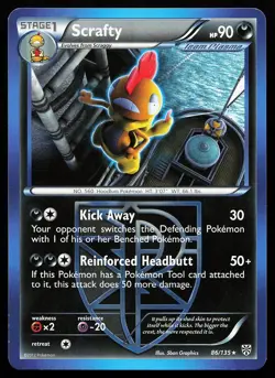 Scrafty 86/135 Regular Rare Plasma Storm Pokemon Card - Image 1