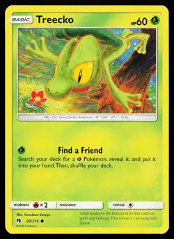 Treecko 20/214 Common Lost Thunder Tomokazu Komiya Pokemon Card - Image 1