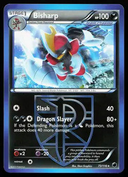 Bisharp 73/116 Regular Rare Plasma Freeze Pokemon Card - Image 1