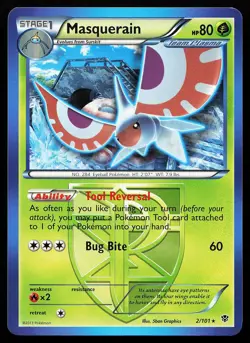 Masquerain 2/101 Regular Rare Plasma Blast Pokemon Card - Image 1