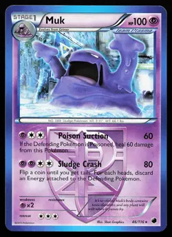Muk 46/116 Regular Rare Plasma Freeze Pokemon Card - Image 1