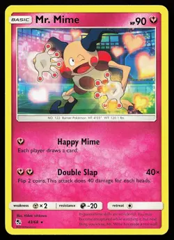 Mr. Mime 43/68 Regular Rare Hidden Fates Pokemon Card - Image 1