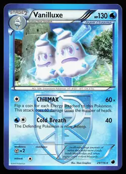Vanilluxe 29/116 Regular Rare Plasma Freeze Pokemon Card - Image 1