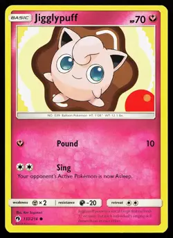 Jigglypuff 133/214 Common Lost Thunder Ken Sugimori Pokemon Card - Image 1
