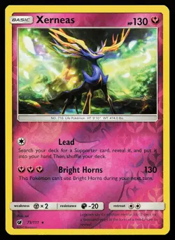 Xerneas 73/111 Reverse Holo Rare Crimson Invasion Pokemon Card - Image 1