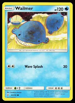 Wailmer 45/236 Common Cosmic Eclipse Tomokazu Komiya Pokemon Card - Image 1