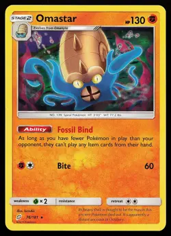 Omastar 76/181 Holo Rare Team Up Pokemon Card - Image 1