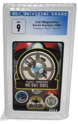 1998 Pokemon Card Japanese - Magnemite No. 081 - Sealdass - Bandai CGC 9 Vintage - Image 1
