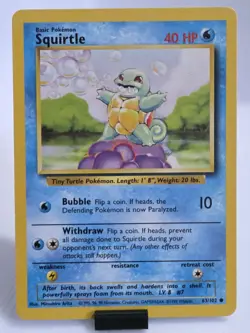 Pokemon TCG Squirtle Base Set Unlimited Common Card 63/102 - Image 1