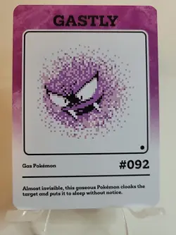 Gastly Pixel Art Pokemon 151 Custom Card - Image 1