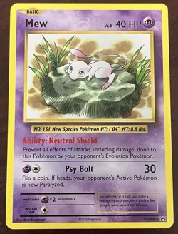 Pokemon Mew Non-Holo Card 053 Prerelease XY Evolutions - Image 1
