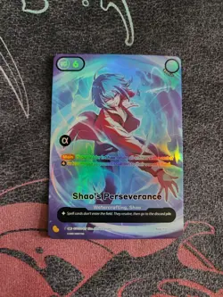 Azuki Trading Card Game Shao's Perseverance Alternate Art Alpha Stamp STT02-017 - Image 1