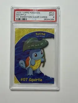 Pokemon PSA 9 Squirtle Topps TV Animation Clear Card #PC4 2000 MINT - Image 1