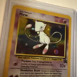 SWIRL 1999 WOTC Pokemon Mew #9 Black Star Holo Rare Movie Promo Card - Image 3