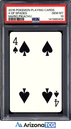 Pokemon 2016 Mario Pikachu 4 Of Spades Playing Cards Japanese GEM MINT PSA 10 - Image 1