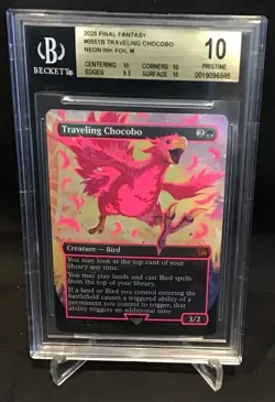 MTG ~ Traveling Chocobo Neon Ink Pink ~ Foil BGS 10 ~ OEJ - Image 1