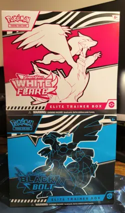 Pokemon Black Bolt White Flare SEALED Elite Trainer Boxes (One of Each) TCG ETB - Image 1