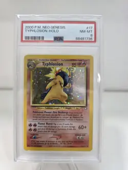 2000 Pokemon Neo Genesis #157 Typhlosion Holo Rare PSA 8 NM Vintage - Image 1