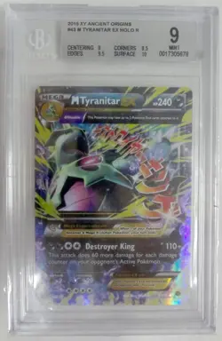2015 Pokemon XY Ancient Origins M Tyranitar EX Ultra Rare 43/98 Graded Beckett 9 - Image 1