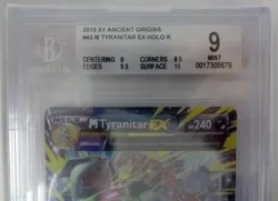 2015 Pokemon XY Ancient Origins M Tyranitar EX Ultra Rare 43/98 Graded Beckett 9 - Image 2