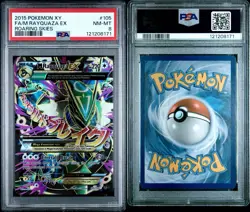 2015 Pokemon XY Mega Rayquaza EX 105/108 Roaring Skies PSA 8 - Image 3