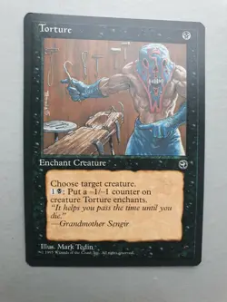 Torture, MTG Homelands (1995) Common Black Enchantment NM - Image 1