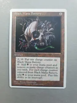 Black Mana Battery , MTG Fourth Edition (1995) Rare Artifact NM - Image 1