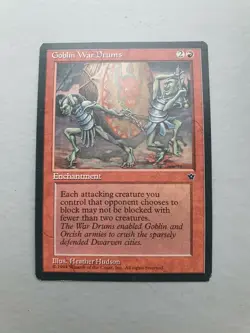 Goblin War Drums MTG Fallen Empires (1994) Common Red Enchantment NM - Image 1