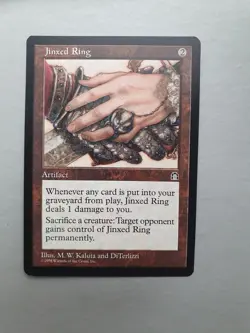 Jinxed Ring , MTG Stronghold (1998). Rare Artifact NM - Image 1