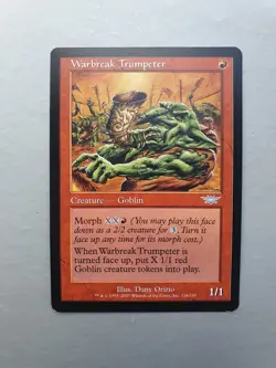 Warbreak Trumpeter , MTG Legions (2003), Uncommon Red Creature NM - Image 1