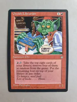 Orcish Librarian , MTG Ice Age (1995), Rare Red Creature NM - Image 1