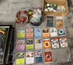 Huge Collection Bulk Lot of Thousands of Pokemon Cards Supplies Accessories Tin - Image 3