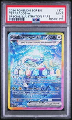 PSA 9 2024 POKEMON STELLAR CROWN #170 TERAPAGOS ex SPECIAL ILLUSTRATION RARE - Image 1