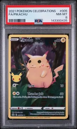 PSA 8 2021 Pokemon Celebrations #005 FA/Pikachu - Image 1