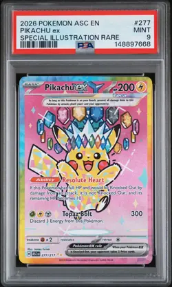 2026 POKEMON ASC EN-ASCENDED HEROES SPECIAL ILLUSTRATION RARE PIKACHU EX PSA 9 - Image 1